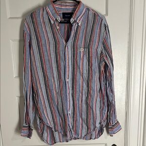 Façonnable Men's Striped Shirt - Blue, Red, and White